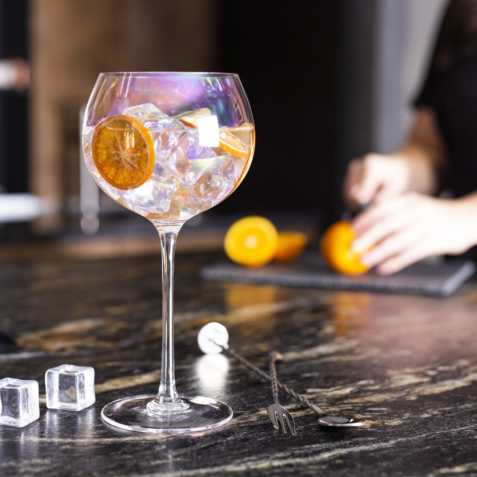 Set of 2 Iridescent Gin Glasses