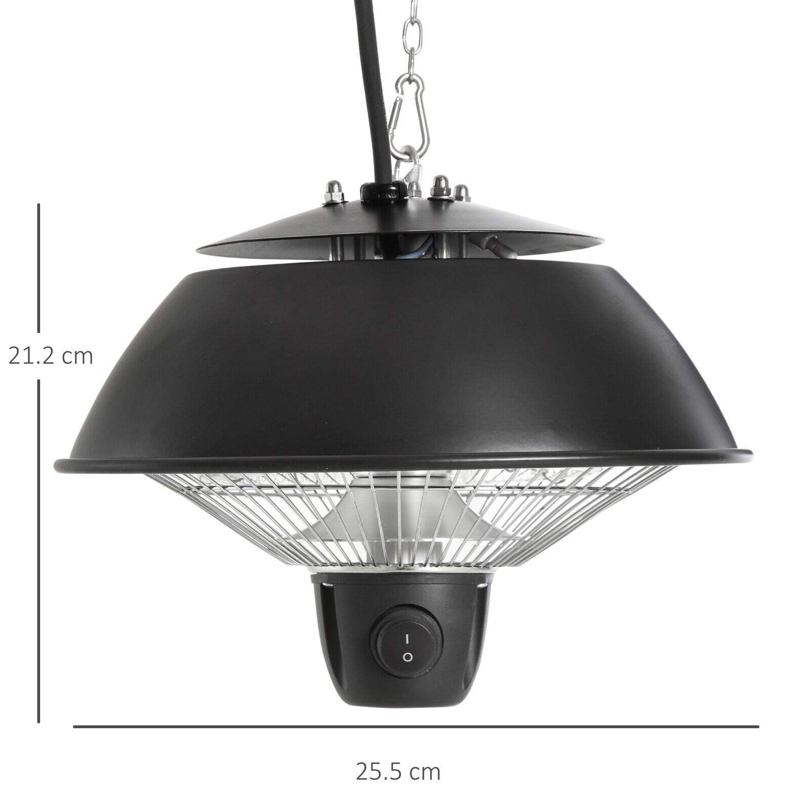 Patio Ceiling Heater Hanging Indoor Tent Halogen Outdoor Electric Black 600W