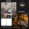 Patio Ceiling Heater Hanging Indoor Tent Halogen Outdoor Electric Black 600W