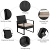 Rattan Garden Furniture Sets Weaving Wicker Chairs and Table Outdoor w/ Cushions 