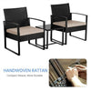 Rattan Garden Furniture Sets Weaving Wicker Chairs and Table Outdoor w/ Cushions 