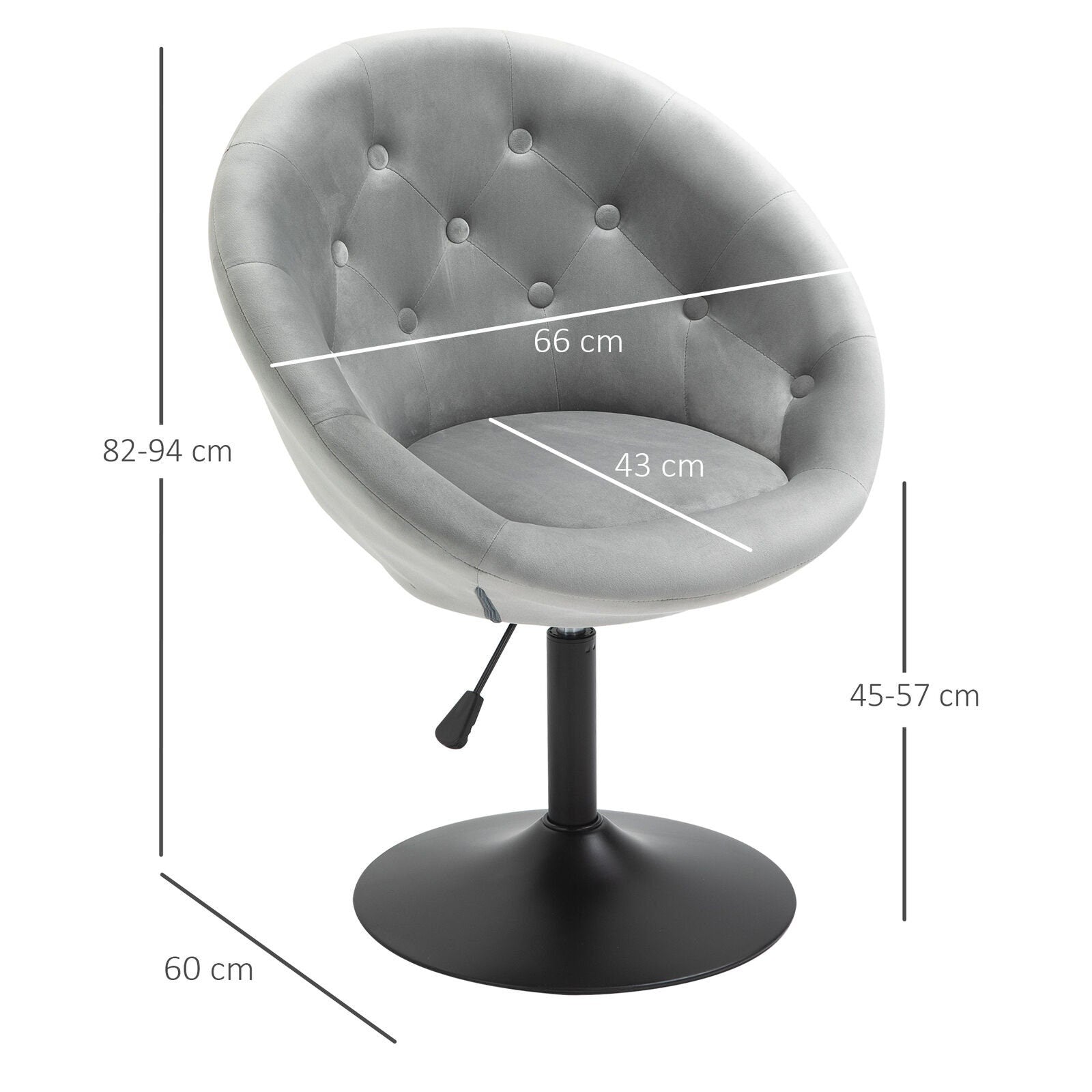 Dining Height Accent Stool Velvet-Touch Tufted Fabric Adjustable Height