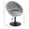 Dining Height Accent Stool Velvet-Touch Tufted Fabric Adjustable Height