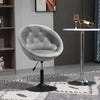 Dining Height Accent Stool Velvet-Touch Tufted Fabric Adjustable Height
