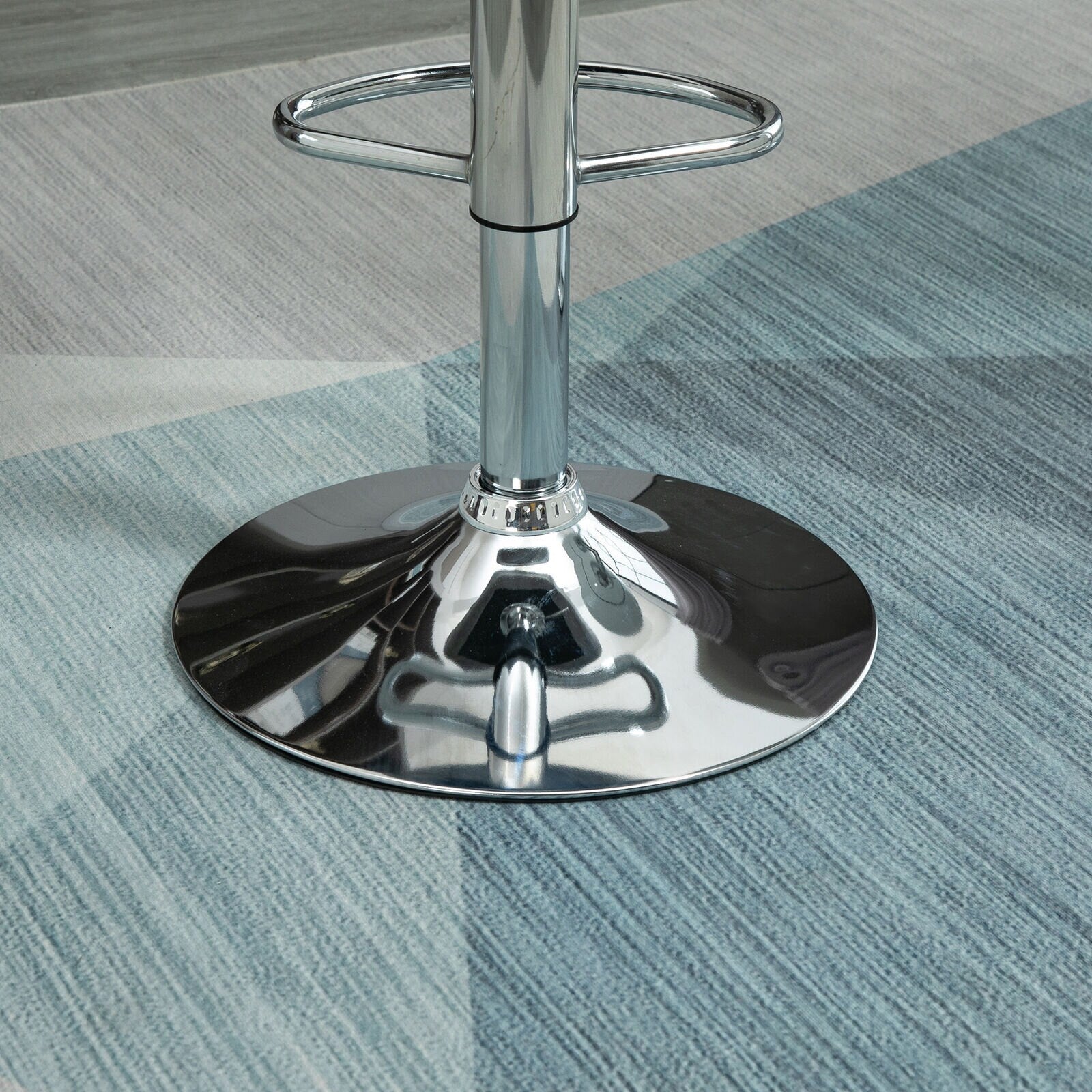 Velvet Bar Stool Adjustable Height with Footrest, Armrest, Grey