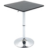 Adjustable Height Bar Table with Metal Frame and Square Tabletop