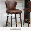 luxury brown leather bar chairs pub seats with gold feet