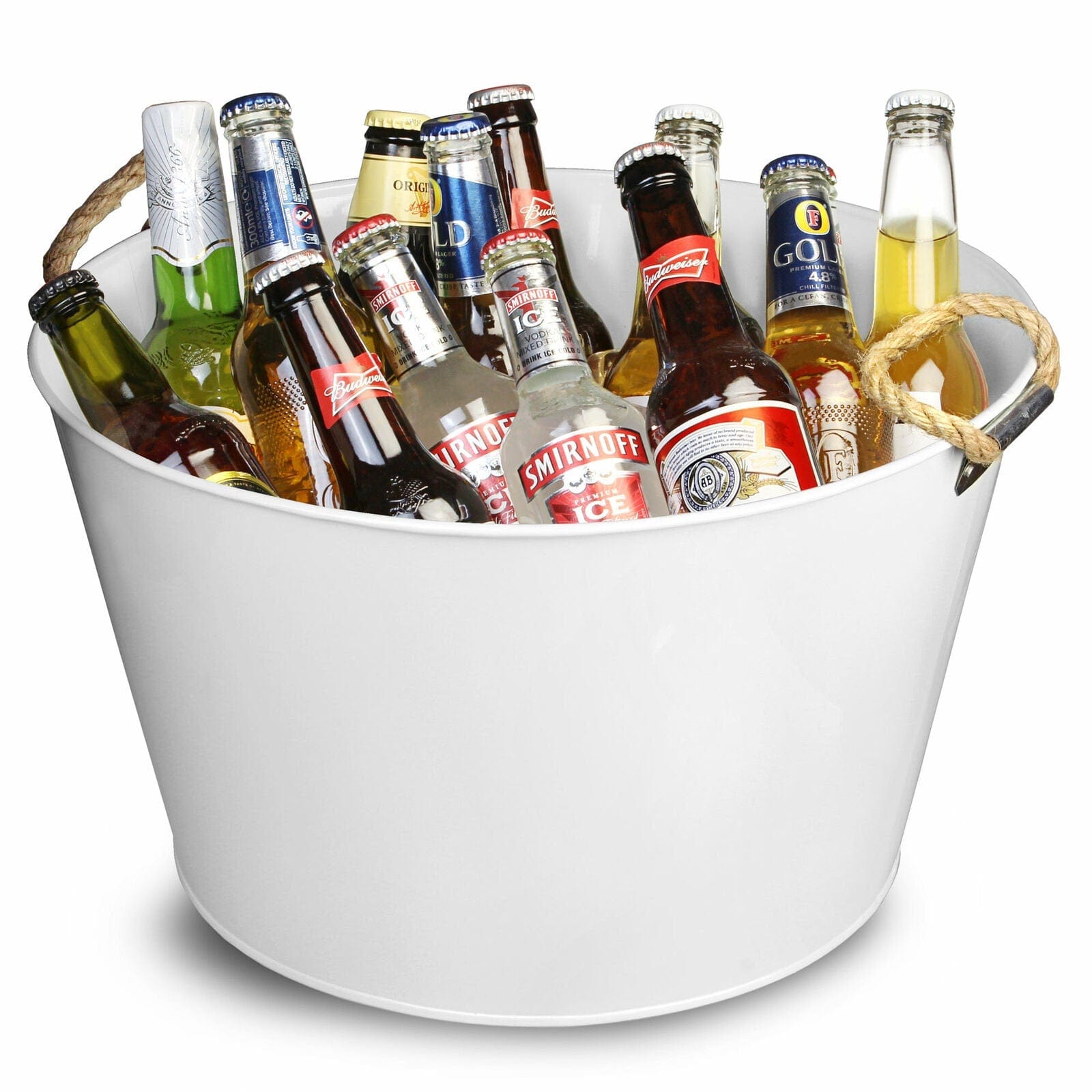 white galvanised steel drinks pail ice bucket