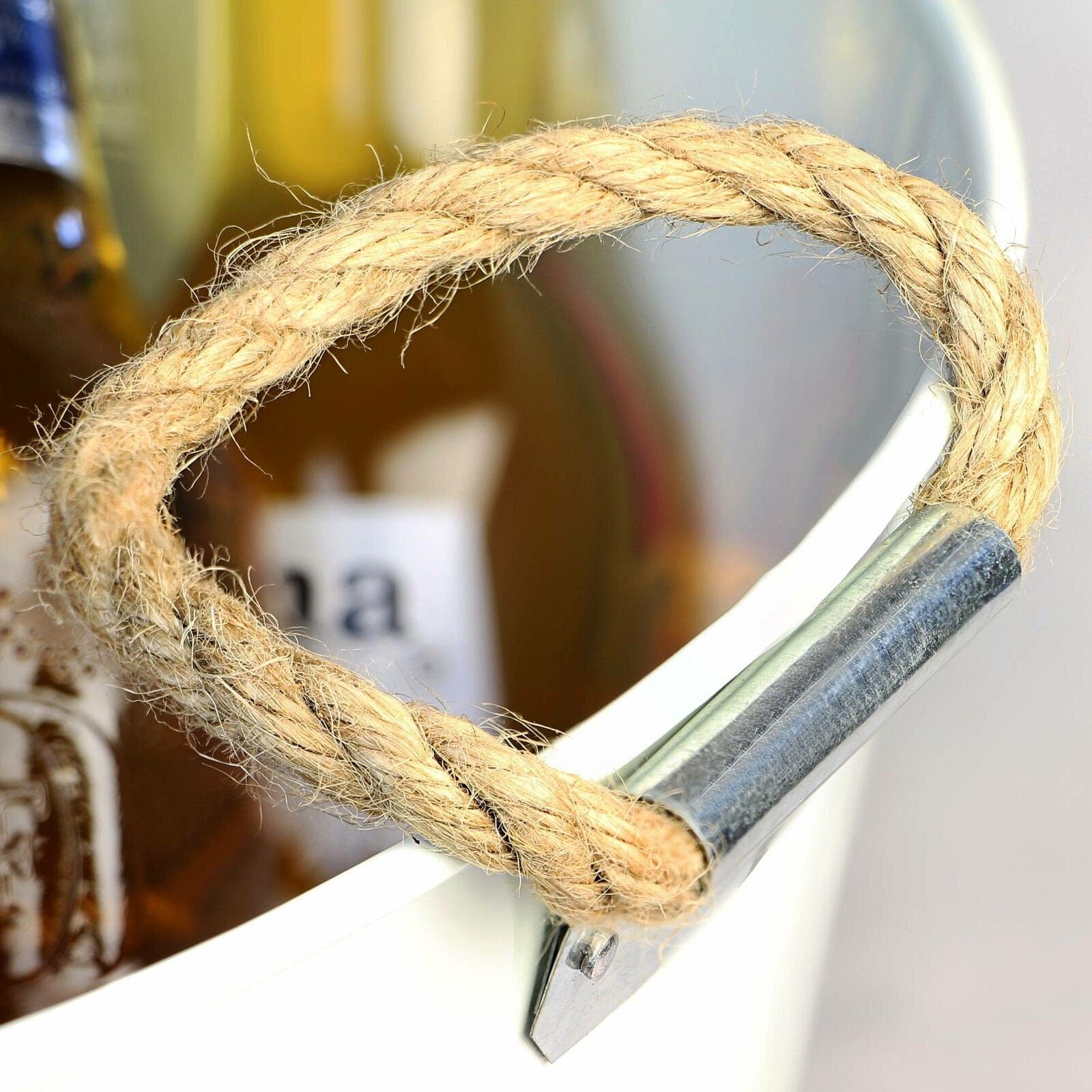 white galvanised steel drinks pail ice bucket