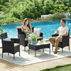 4 Pcs Rattan Garden Furniture Set Polyrattan Outdoor Patio Furniture