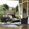 4 Pcs Rattan Garden Furniture Set Polyrattan Outdoor Patio Furniture
