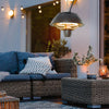 Patio Ceiling Heater Hanging Indoor Tent Halogen Outdoor Electric Black 600W