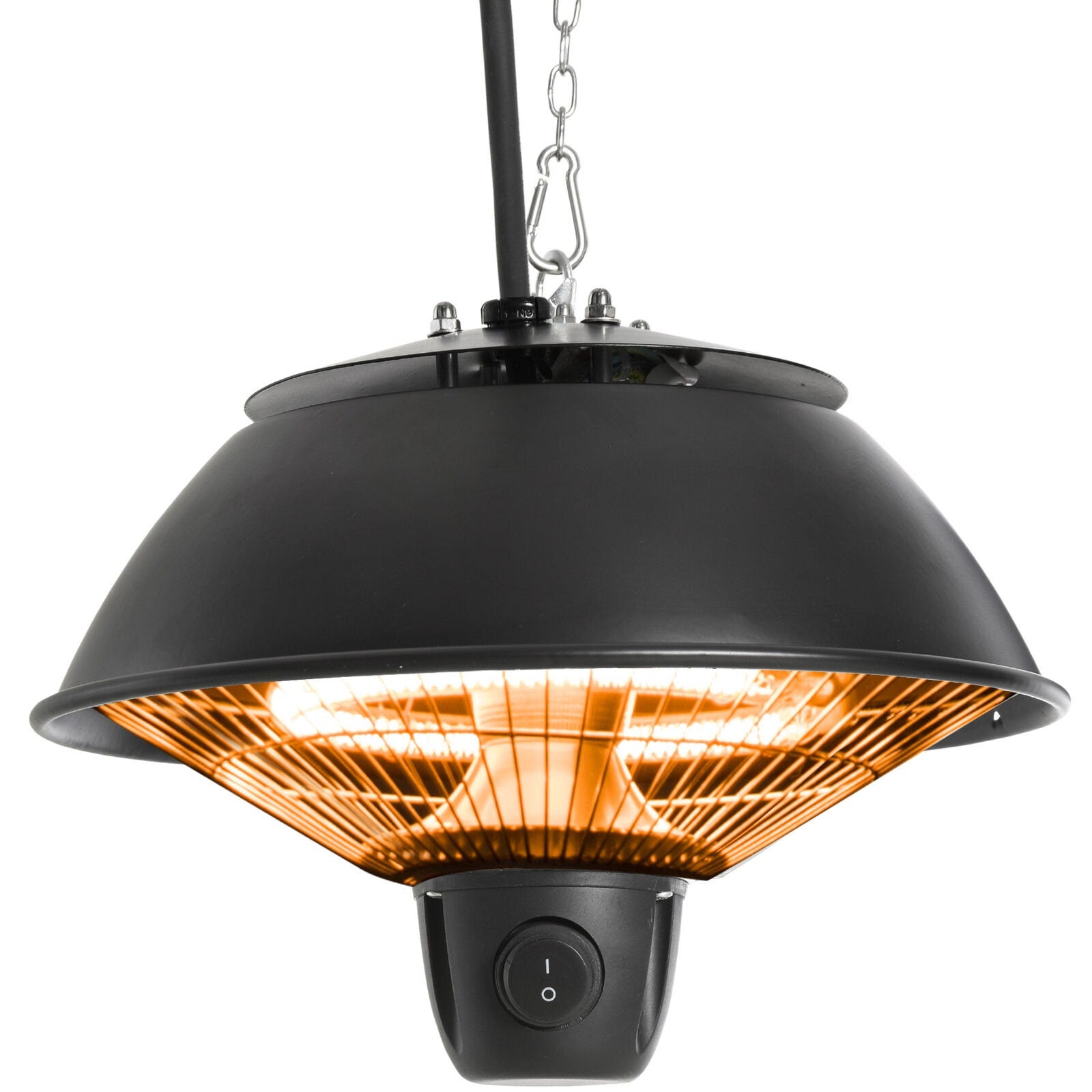 Patio Ceiling Heater Hanging Indoor Tent Halogen Outdoor Electric Black 600W