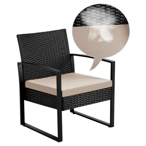 Rattan Garden Furniture Sets Weaving Wicker Chairs and Table Outdoor w/ Cushions 