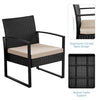 Rattan Garden Furniture Sets Weaving Wicker Chairs and Table Outdoor w/ Cushions 