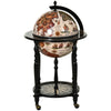 Globe Retro Style Mini Bar Drink Cabinet Movable Wine Beverage Trolley