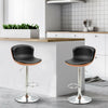 Set Of 2 PU Leather Rounded Tub Bar Stools Adjustable Height w/ Footrest
