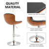 Set Of 2 PU Leather Rounded Tub Bar Stools Adjustable Height w/ Footrest