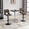Adjustable Height Bar Table with Metal Frame and Square Tabletop