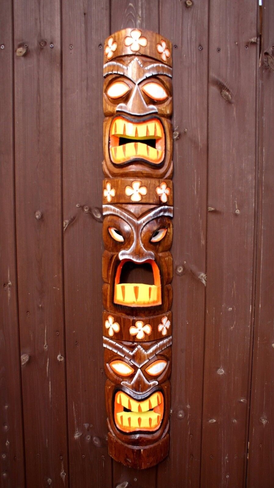 Extra Large 100cm Wooden Tiki Bar Wall Mask Decoration Hand Crafted Accessories.
