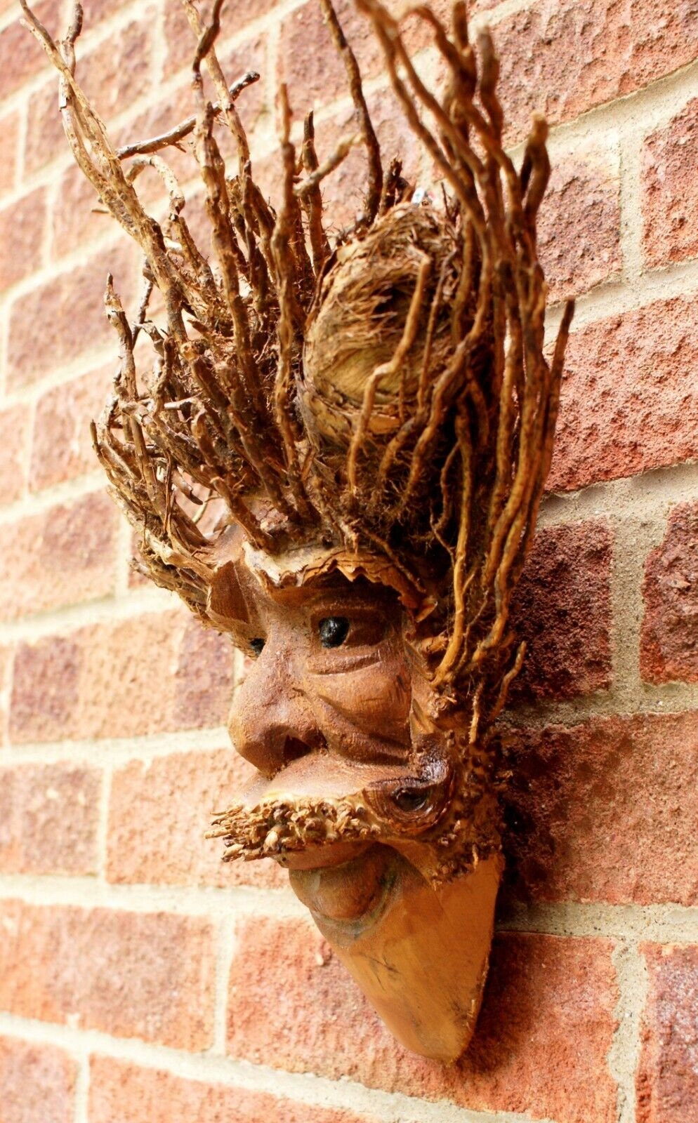 Bamboo Wall Hanging Mans Face