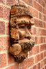 Large Bamboo Wall Hanging Mans Face Mask Handcarved Garden Bar Wooden Decoration.