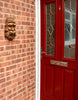 Large Bamboo Wall Hanging Mans Face Mask Handcarved Garden Bar Wooden Decoration.