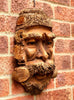 Large Bamboo Wall Hanging Mans Face Mask Handcarved Garden Bar Wooden Decoration.