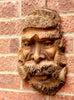 Large Bamboo Wall Hanging Mans Face Mask Handcarved Garden Bar Wooden Decoration.