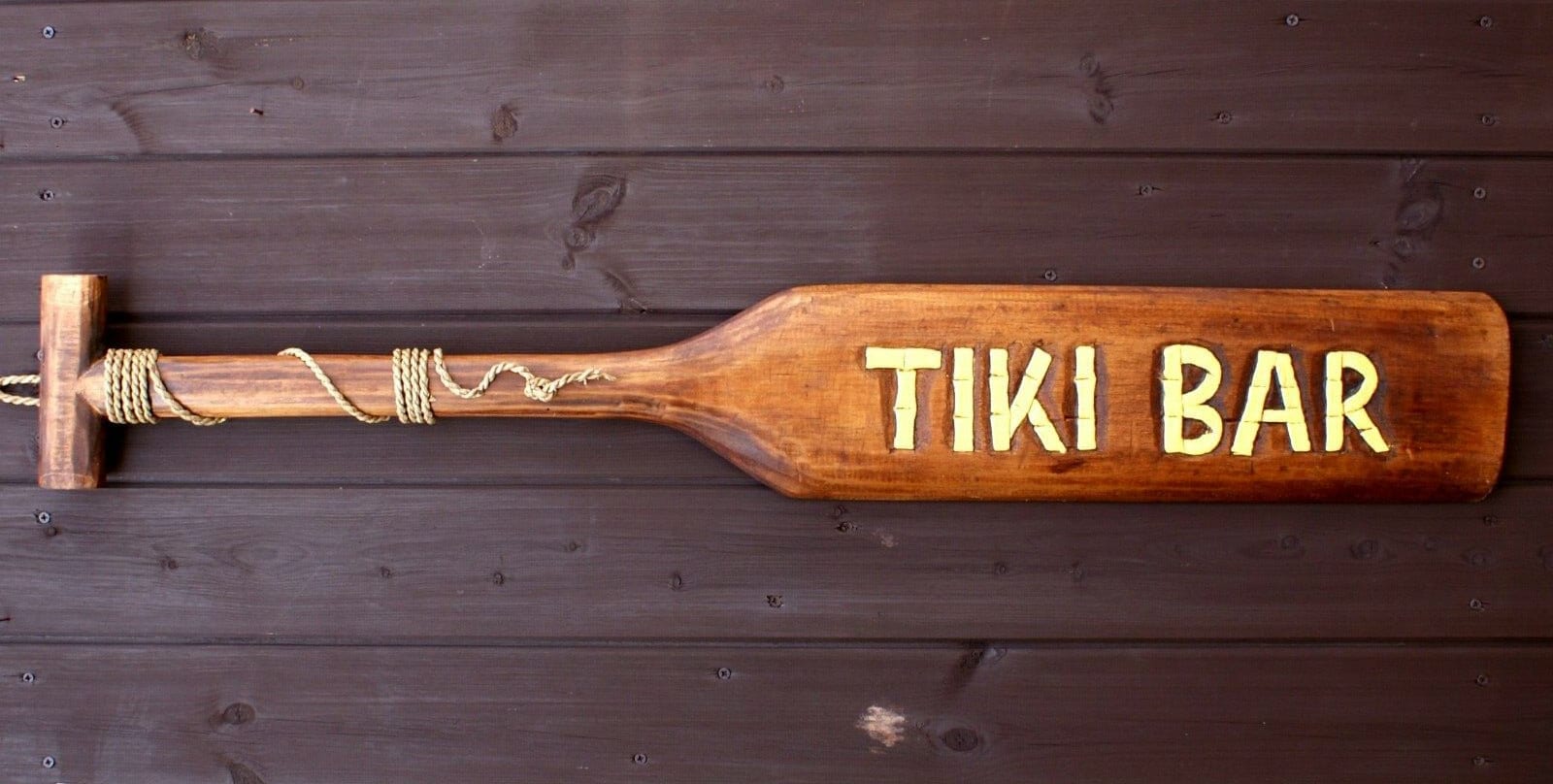 Products Rustic Tiki Bar Sign Oar 100cm, Decoration Hand Carved Painted Garden Paddle Bar Accessories Tropical Decor
