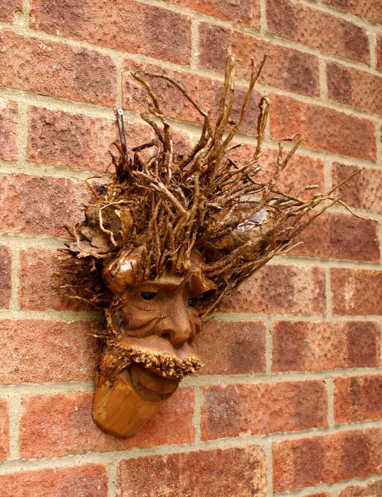 Bamboo Wall Hanging Mans Face