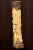 Green Man Wood Log Carving Plaque Wall Hanging Garden Decor Hand Carved 50cm.