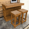 Rustic Wooden Bar & Bar Stools Set - Includes LED's-Bar Table-ReclaimedBarware-Oak-PorterBars