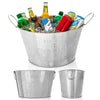 Large Galvanised Drinks Bucket Wine Champagne Beer Bottle Ice Cooler Party Tub 