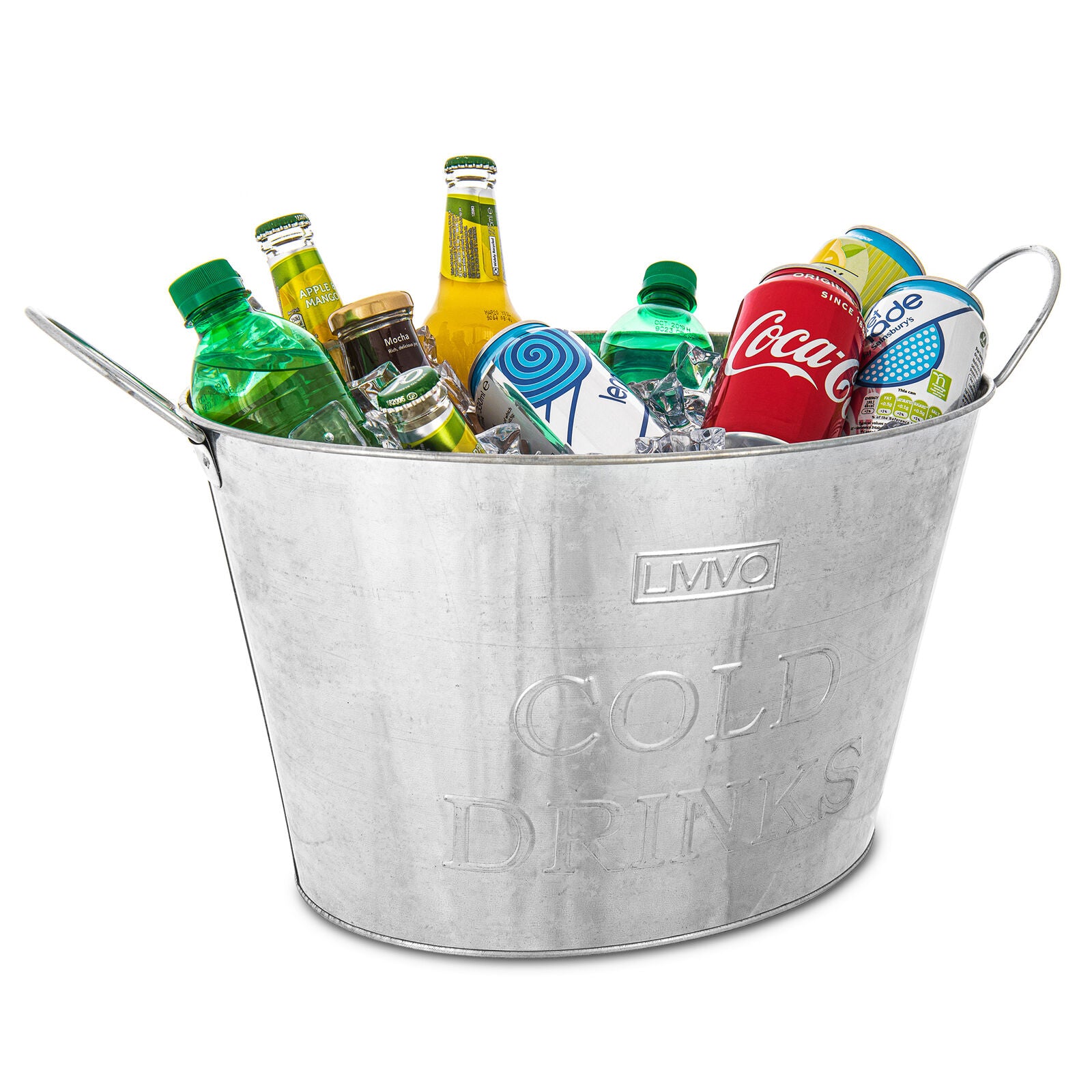 Large Galvanised Drinks Bucket Wine Champagne Beer Bottle Ice Cooler Party Tub 