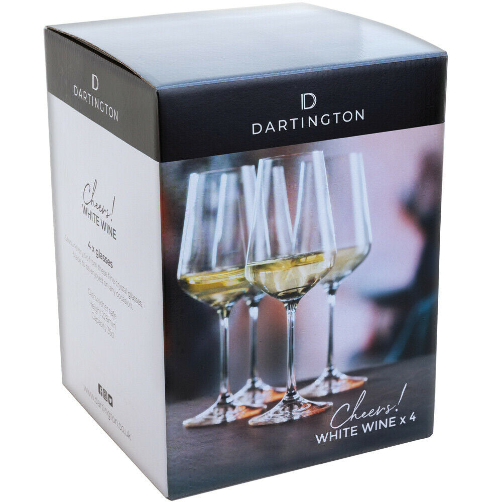 Set of 4 Crystal White Wine Glasses