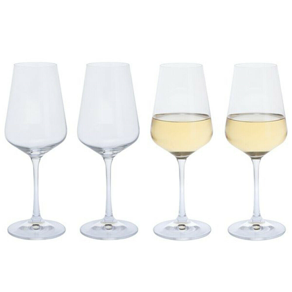 Set of 4 Crystal White Wine Glasses