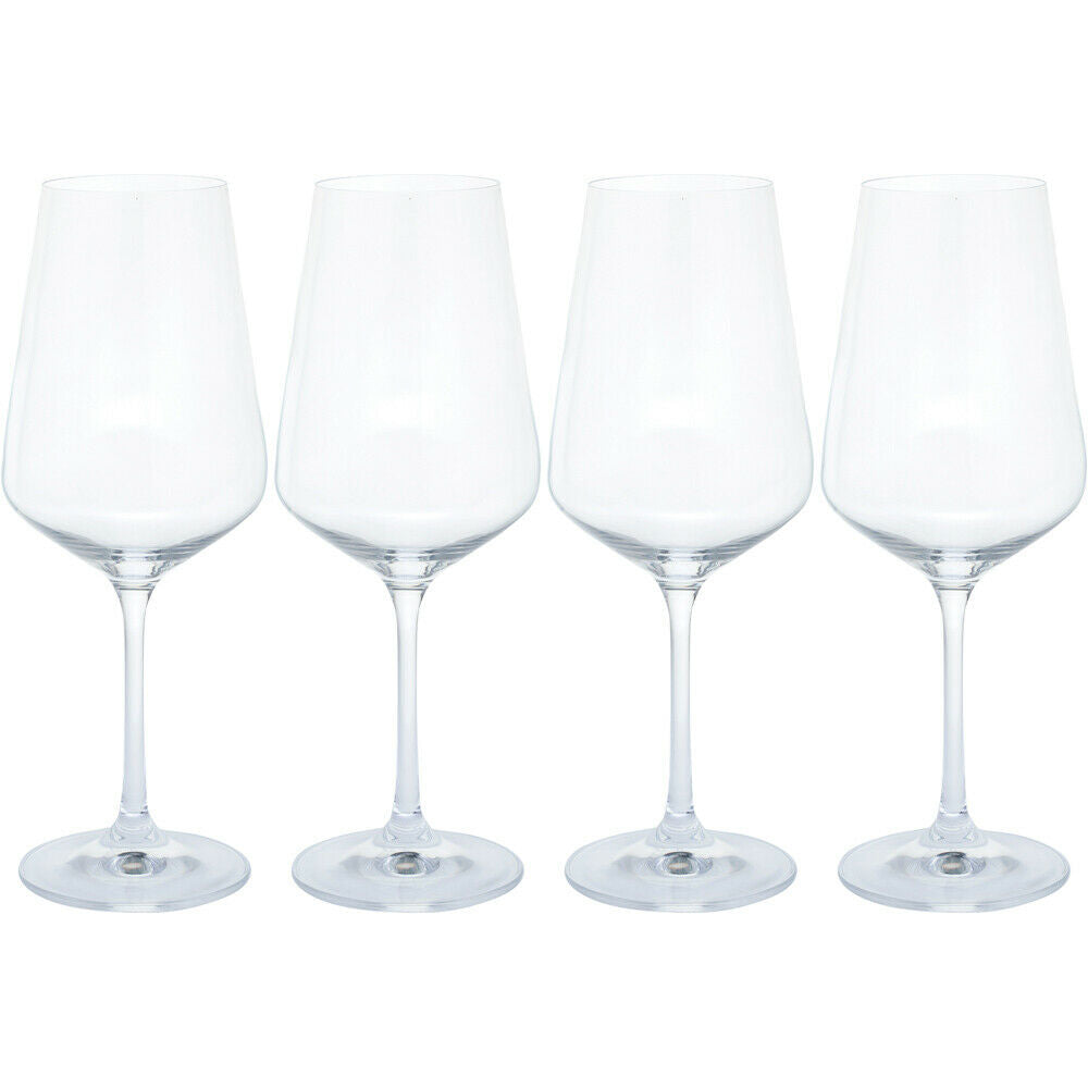 Set of 4 Crystal Red Wine Glasses