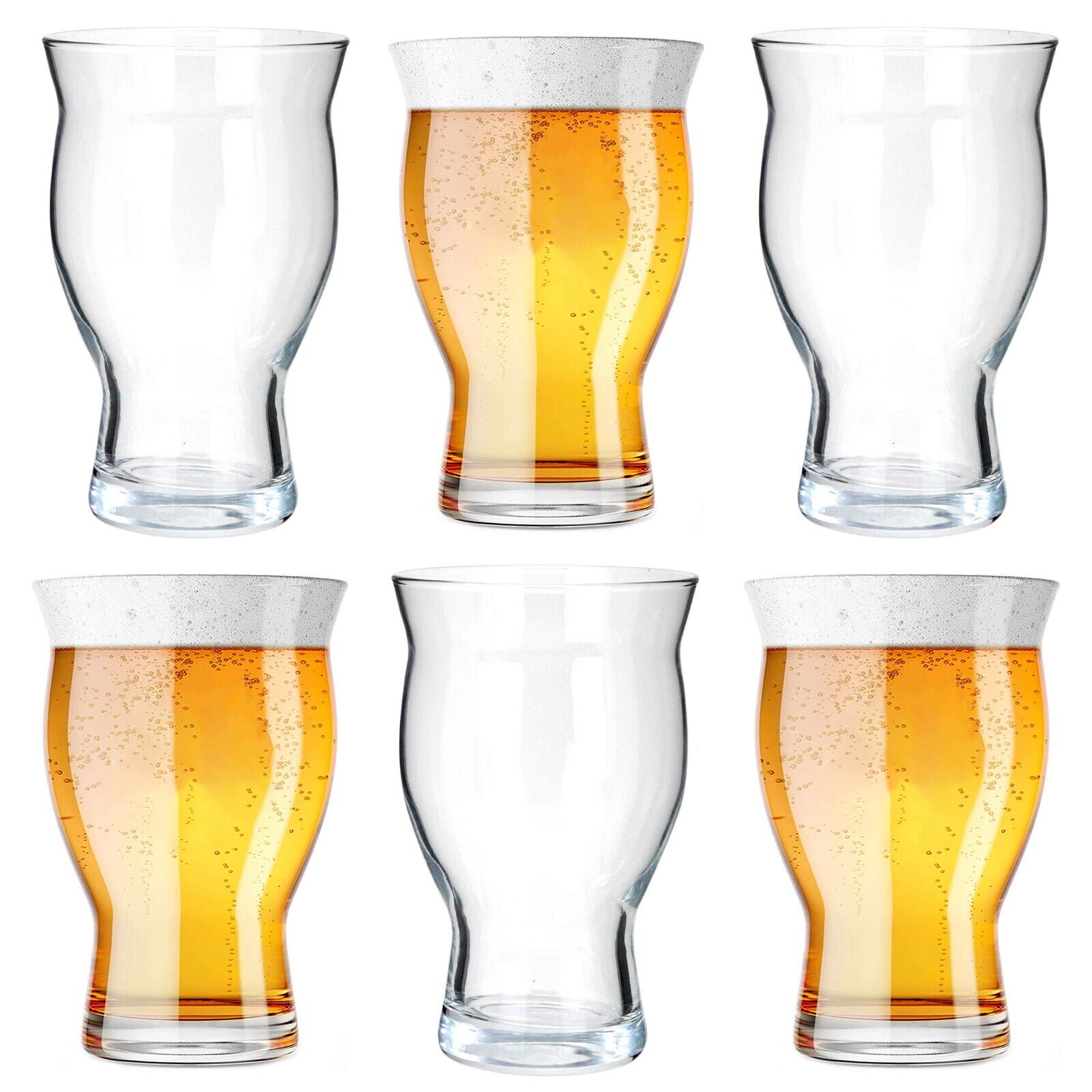 Beer Glasses Set of 6 Ale Craft Stout Beer Tulip Style Tumblers Coke Glass 500ml