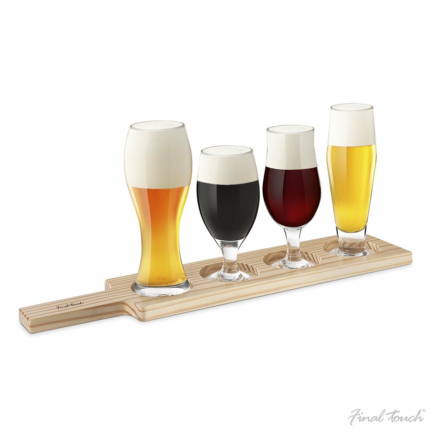 Beer Ale Tasting Gift Set Includes Wheat Tulip Porter Stout Pilsner Glass Paddle