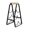  6 Bottle Wine Rack with Handle Freestanding Wine Carrier Oak Handle M&W