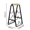  6 Bottle Wine Rack with Handle Freestanding Wine Carrier Oak Handle M&W