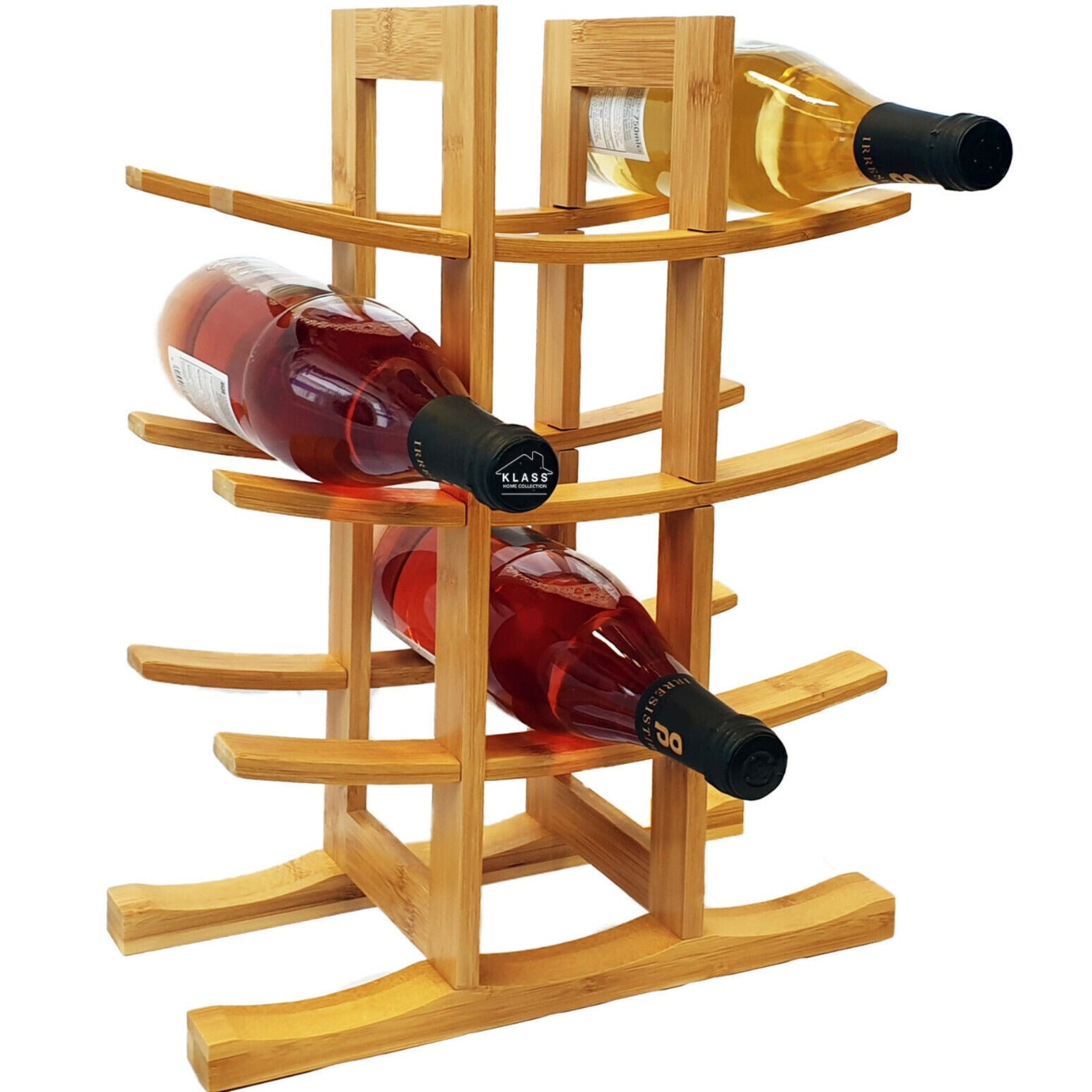 Bamboo Wine Rack | Bottle Holder | Free Vertical Standing | Organic Bamboo Wood