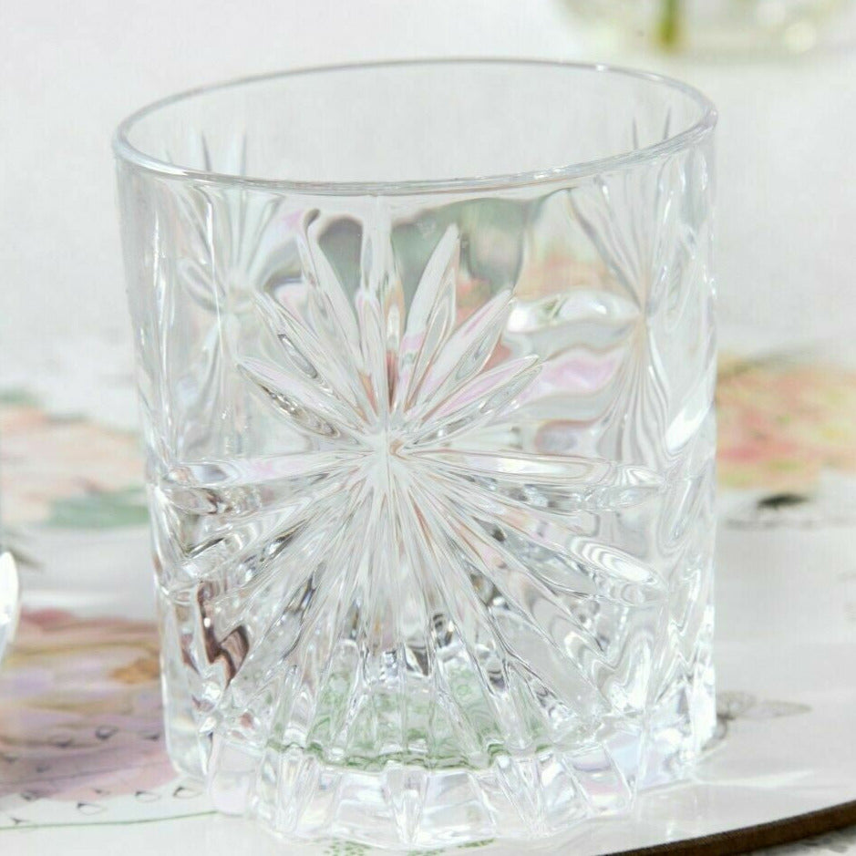 Short Whisky Tumblers Water Drinking Glasses, 320 ml, Set of 6 Oasis Crystal