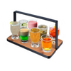 Products Set Of 8 Shot Glasses Glass Vodka Liquor Bar Pub Shooter With Serving Board Tray
