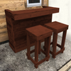 Rustic Wooden Bar & Bar Stools Set - Includes LED's-Bar Table-ReclaimedBarware-Walnut-PorterBars